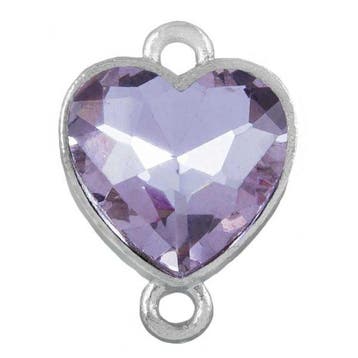 Tussenstuk Crystal glas hartje  19 x 14 x 6,5 mm oogjes:., Ophalen of Verzenden, Nieuw, Tussenstuk of Tussenkraal
