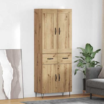 vidaXL buffetkast Artisan Eiken 69,5 x 34 x 180 cm Bewerkt, Minder dan 50 cm, Verzenden, Nieuw, Minder dan 100 cm