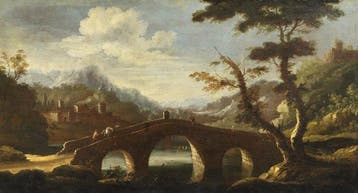 Nicola Viso (Napoli prima metà XVIII) - Paesaggio fluviale