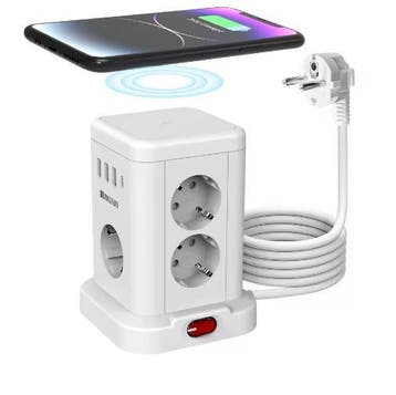 Stekkerdoos met Draadloos Opladen en USB 2m Kabel, Muziek en Instrumenten, Verzenden, Nieuw
