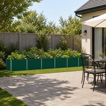 vidaXL Verhoogd Tuinbed Groen 480 x 80 x 55 cm koudgewalst, Verzenden, Nieuw, Metaal, 60 tot 100 cm