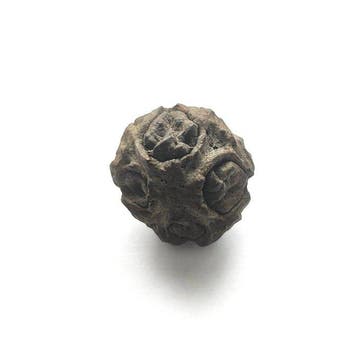 Oud-Indochinese Terracotta Zeer zeldzame ronde bloemvormige