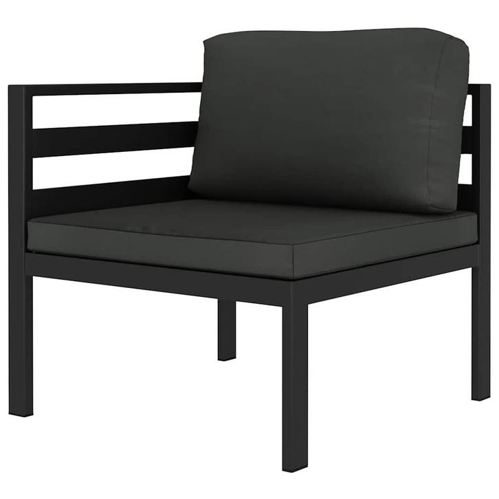 vidaXL Hoekbank sectioneel 1 st met kussens aluminium, Tuin en Terras, Tuinsets en Loungesets, Nieuw, Overige materialen, Verzenden