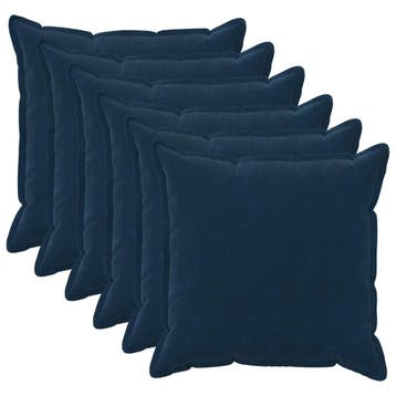 vidaXL Kussensloop 6 pcs HOUTEN Blauw 80 x 80 cm Microfiber, Verzenden, Nieuw, Blauw