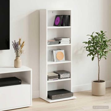vidaXL CD Kast Wit 33 x 23,5 x 97,5 cm Bewerkt hout, Verzenden, Nieuw