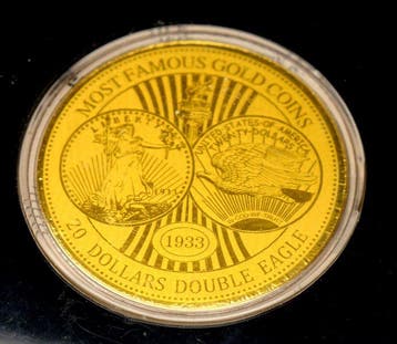 Niger. 100 Francs 2022 Double Eagle 20 Dollars - 1/200oz, Postzegels en Munten