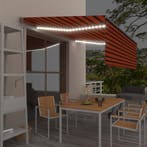 vidaXL Luifel met rolgordijn, LED en windsensor 4x3 m oranje, Verzenden, Nieuw