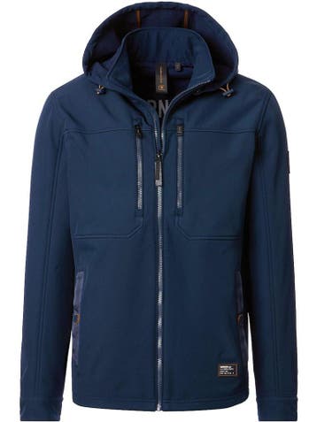 Casa Moda Softshell Jas Met Stretch En Afneembare Capuchon, Kleding | Heren, Verzenden, Nieuw, Blauw