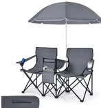 2-Zits Campingstoel met Parasol, Koeltas en Draagtas, Verzenden, Nieuw