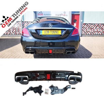 Diffuser geschikt voor C-Klasse W205 | BRABUS Style | 14-21, Mercedes-Benz, Nieuw, Ophalen of Verzenden, Achter
