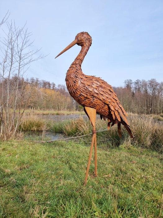 sculptuur, Heron / Crane bird - 110 cm - IJzer, Antiek en Kunst, Kunst | Designobjecten