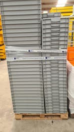 Stapelbak, 600x400x75 mm, euronorm, grijs kunststof,, Gebruikt, 40 tot 60 cm, 50 tot 75 cm, Ophalen of Verzenden