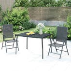 vidaXL 3-delige Tuinset staal antracietkleurig, 2 zitplaatsen, Verzenden, Nieuw, Rvs