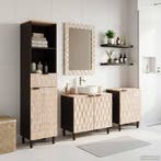 vidaXL Badkamer Sets 4 pcs Witte Was Afwerking Massief Mango, Verzenden, Nieuw, Overige typen