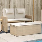 vidaXL Tuinbankje verstelbaar met kussens poly rattan beige, Verzenden, Nieuw, Rotan