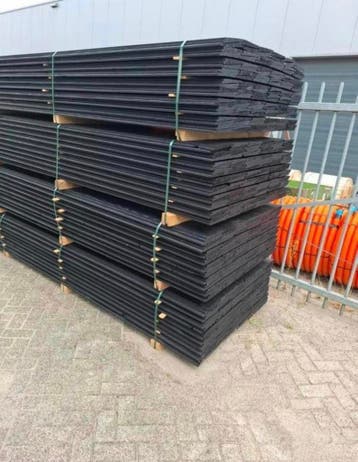 Zweeds rabat zwart | direct voorradig | 2x zwart gespoten, Tuin en Terras, Nieuw, 250 cm of meer, Planken