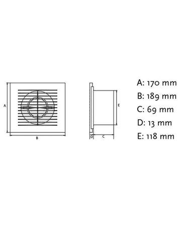 IVC air design Badkamerventilator 125mm (Ventilatie), Ophalen of Verzenden, Nieuw