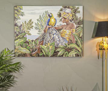 HANDGEMAAKTE MUURSCHILDERING KENDA ORIZZONTAL CM 120X3X90, Ophalen of Verzenden, Nieuw
