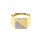 Bicolor gouden zegelring, Sieraden, Tassen en Uiterlijk, Ringen, Gebruikt, Overige kleuren, 20 of groter, Heer