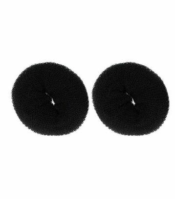 Haardonut 12cm – XL – Hulpmiddel voor Knot – Zwart – 2 Stuks, Nieuw