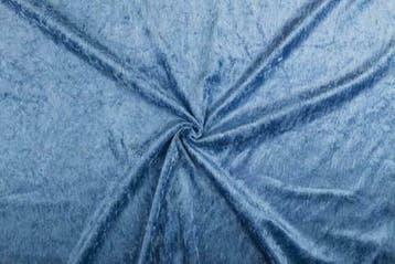 Blauw velours > Lichtblauw, Hobby en Vrije tijd, Stoffen en Lappen, Blauw, 120 cm of meer, Ophalen of Verzenden, Polyester