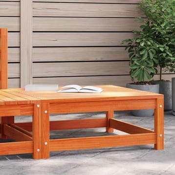 vidaXL Tuinvoetenbank 70x70x30 cm massief grenenhout, Verzenden, Nieuw