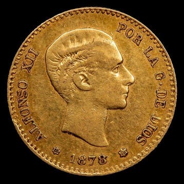 Spanje. Alfonso XII. 10 Pesetas 1878 (*78) / Madrid EMM