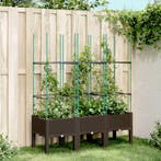 vidaXL Plantenbak met latwerk 120x40x142,5 cm polypropeen, Verzenden, Nieuw, Kunststof