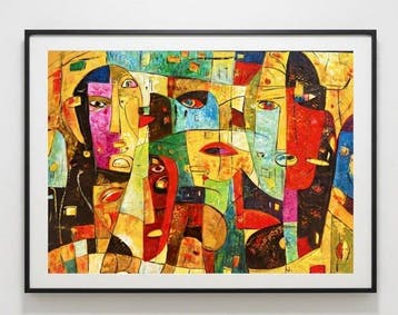 Nguyn V.L (1993) - Conversation colorée 60 80 cm