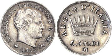 5 Soldi 1812 Italien-koenigreich Napoleon 1805-1814, Verzenden