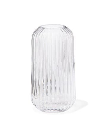 HEMA Vaas voor geurstokjes 5.5x11cm glas ribbel transparant, Verzenden, Nieuw