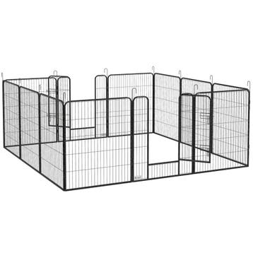 Puppyren 12-delig Opvouwbare Puppyuitloop Met 2 Deuren 12 St, Verzenden, Nieuw