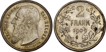 2 Francs Belgie: Leopold Ii, 1865-1909:, Verzenden