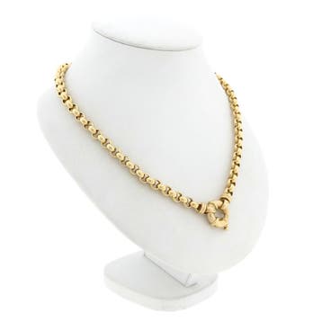 Gouden jasseronschakel collier; 14 karaat; 46 cm (Ketting), Ophalen of Verzenden, Gebruikt, Goud, Goud