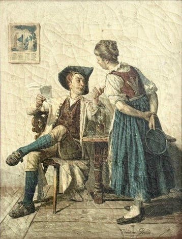 Theodore Gerard (1829-1902) - La lettera - NO RESERVE