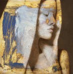 Michal Lukasiewicz (XX) - Portrait with ultramarine blue