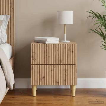 vidaXL Nachtkastje Artisanaal eiken 43 x 34,5 x 48 cm, Minder dan 45 cm, Verzenden, Nieuw, Minder dan 55 cm