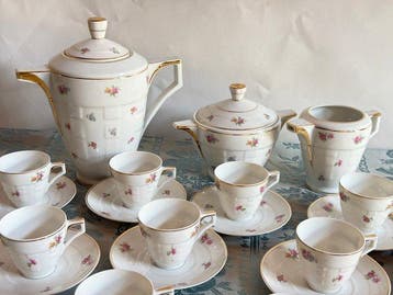 Limoges - Koffieservies (25) - Limoges Porcelain – Coffee, Antiek en Kunst