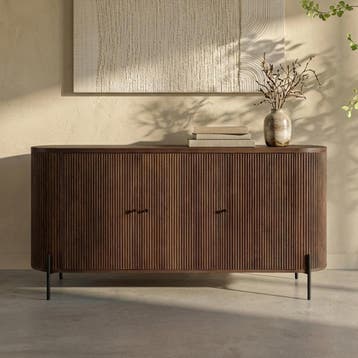 *WOONWINKEL* Ovaal Dressoir Hout Met Ribbels, Verzenden, Nieuw