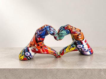 sculptuur, Pop Art handen sculptuur - Hartvormig love gebaar