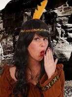 Indianen kralen hoofdband + veer, Ophalen of Verzenden, Nieuw