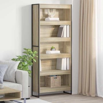 vidaXL Boekenkast 80 x 30 x 189,5 cm Bewerkt hout Sonoma, Huis en Inrichting, Minder dan 50 cm, Verzenden, Nieuw, 150 tot 200 cm