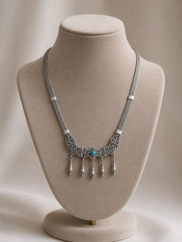 Zonder minimumprijs - Kraagketting Zilver - vintage choker