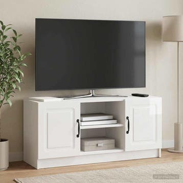 vidaXL TV-kast Hoogglans Wit 102 x 34,5 x 47 cm Bewerkt hout, Huis en Inrichting, Kasten | Televisiemeubels, Minder dan 50 cm