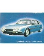 1985 CITROEN CX 2.5 DIESEL INSTRUCTIEBOEKJE ENGELS