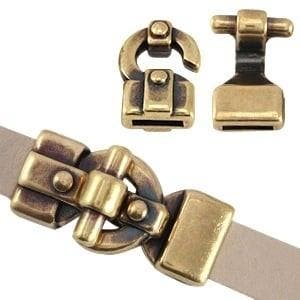 DQ metaal haak slot (voor 10mm plat DQ leer of trendy koo..., Ophalen of Verzenden, Nieuw, Kraal