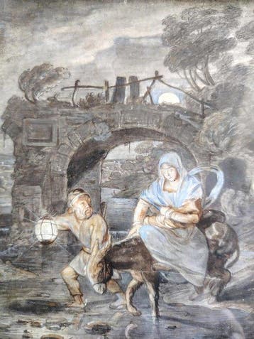 European School (XVII-XVIII) - Biblical Flight to Egypt