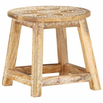 vidaXL Kruk handgeschilderd 38x38x35 cm massief mangohout, Verzenden, Nieuw