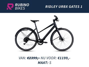 RIDLEY URBX GATES 1 (S) - URBAN E-BIKE - 50% KORTING, Nieuw, 47 tot 51 cm, 30 tot 50 km per accu, Ophalen