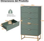Commode - Dressoir - Ladekast - 34x60x110 cm - Groen - UEV, Huis en Inrichting, Kasten | Dressoirs, Verzenden, Zo goed als nieuw